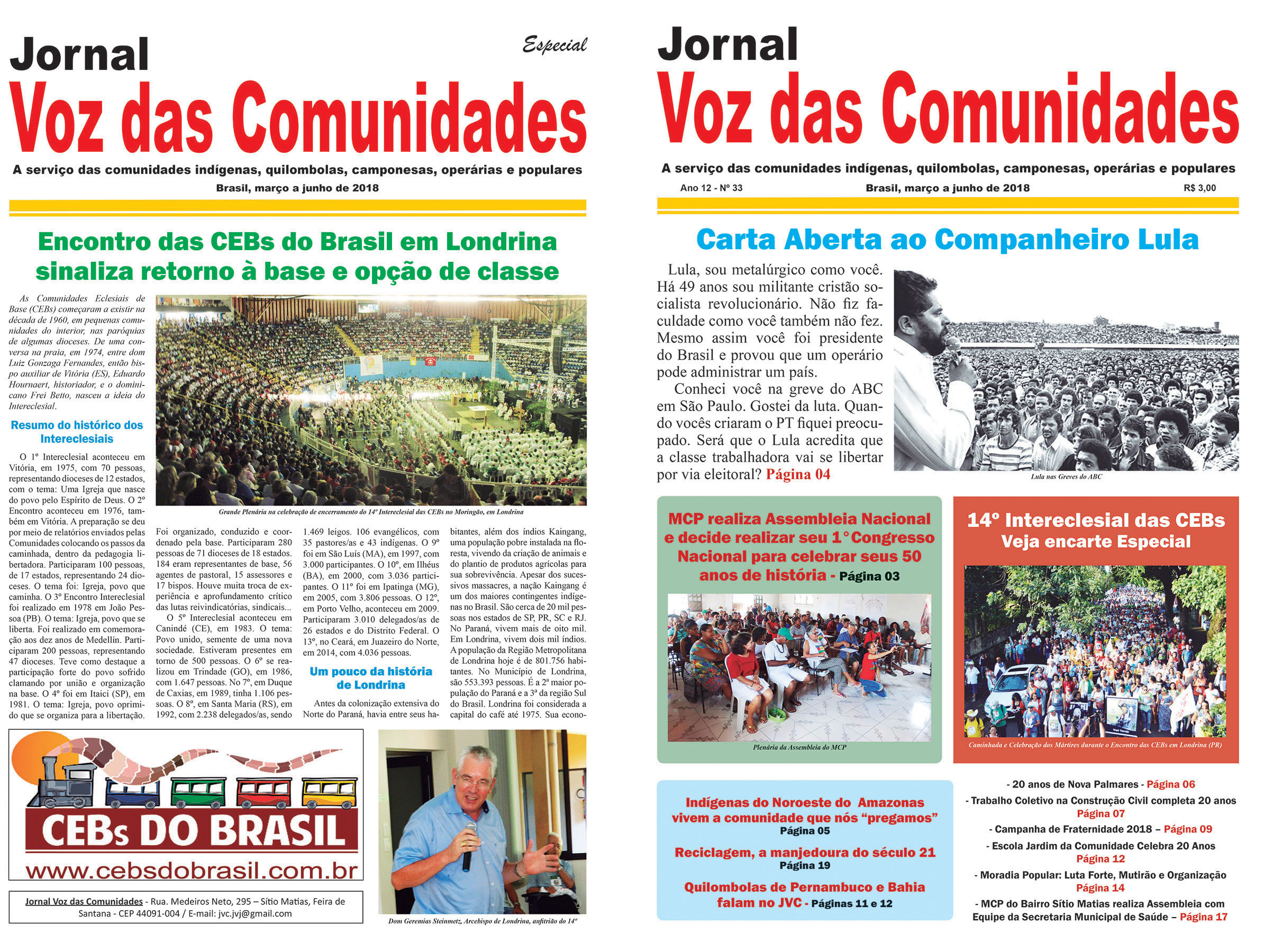 Jornal Voz da Comunidade edição 33 Caderno Especial do Intereclesial