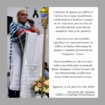 Condolências -A Diocese de Iguatu, as CEB’s e Cáritas Diocesana manifestam solidariedade à família e amigos do Sr. João Joca